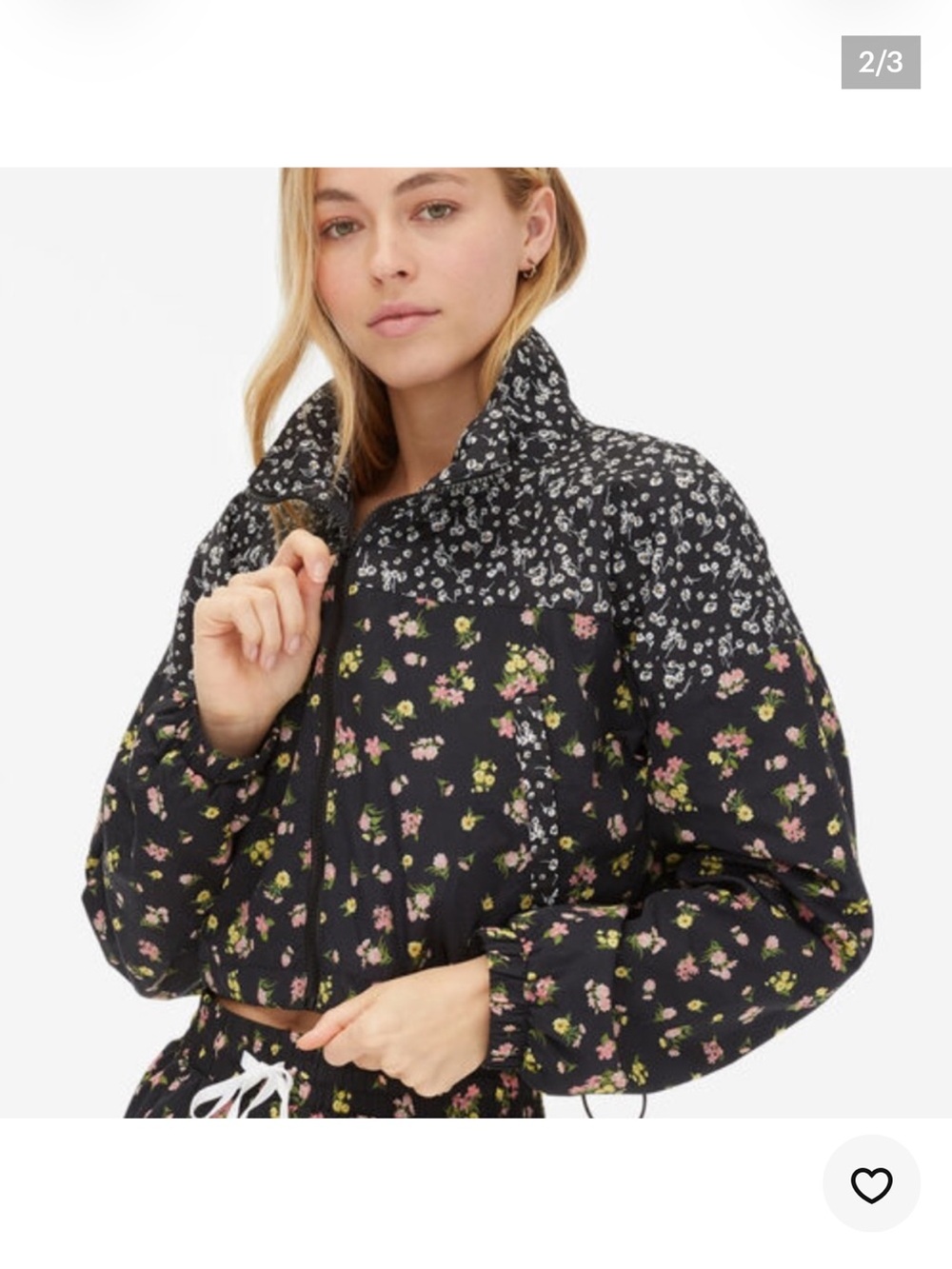 Floral Cropped Windbreaker size m Aeropostale